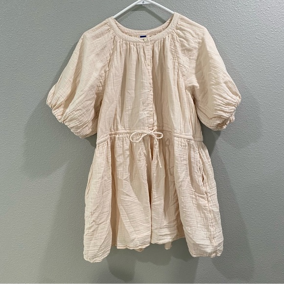 Old Navy Dresses & Skirts - Old navy women’s size large petite cream ballon sleeve mini dress